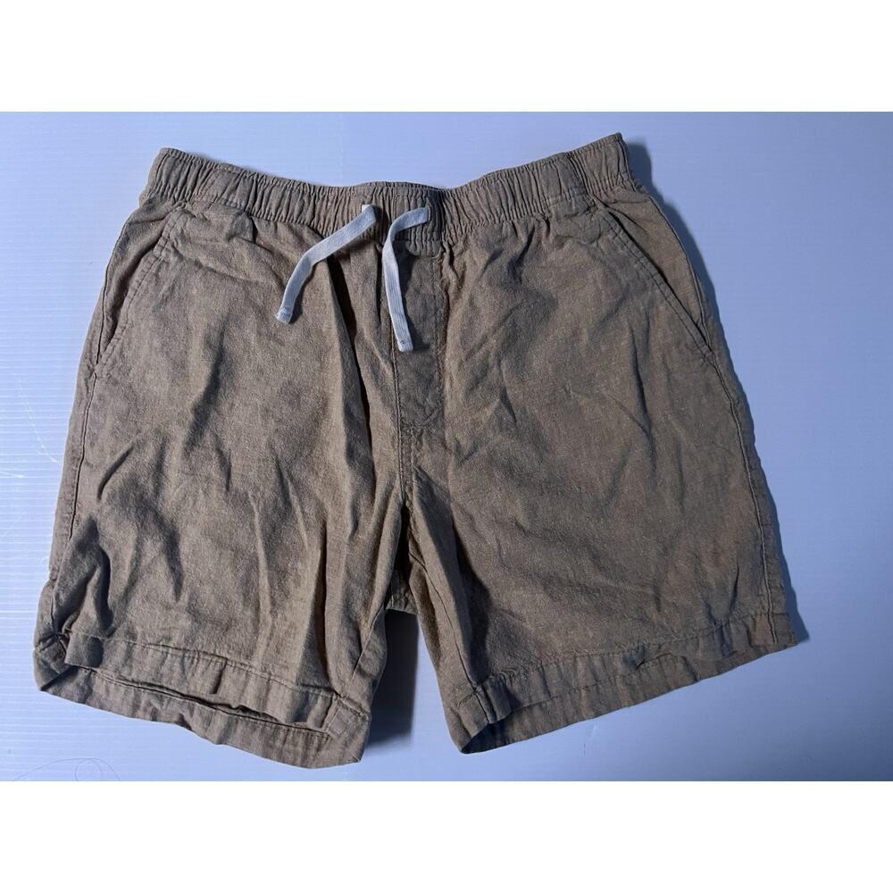 Old Navy Mens Tan Linen Blend Jogger Shorts Elastic Waist‎ Drawstring Size M